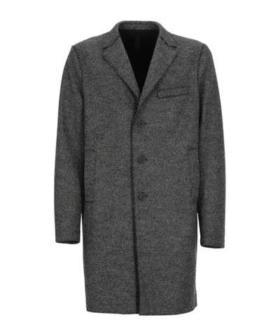 Harris Wharf London Herringbone Single-breasted Coat In Gray