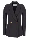 Harris Wharf London Houndstooth Double-breasted Blazer In Gray