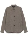 Harris Wharf London Houndstooth Jacket In Brown