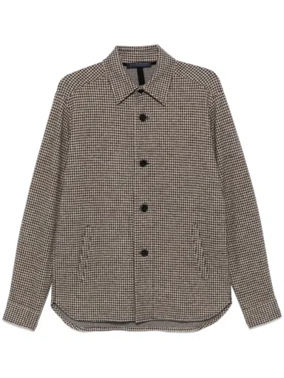 Harris Wharf London Houndstooth Jacket In Brown