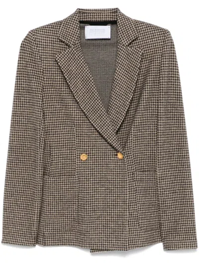 Harris Wharf London Houndstooth-pattern Blazer In Neutrals