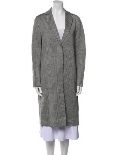 Pre-owned Harris Wharf London Houndstooth Print Coat In Black