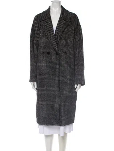 Pre-owned Harris Wharf London Houndstooth Print Coat W/ Tags In Gray