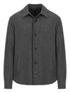 Harris Wharf London Houndstooth Shirt In Gray