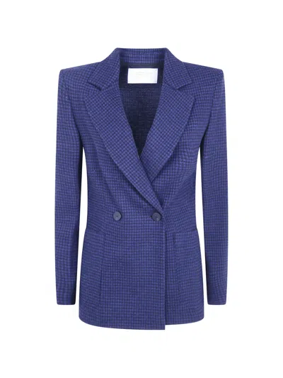 Harris Wharf London Houndstooth-pattern Wool Blazer In Blue