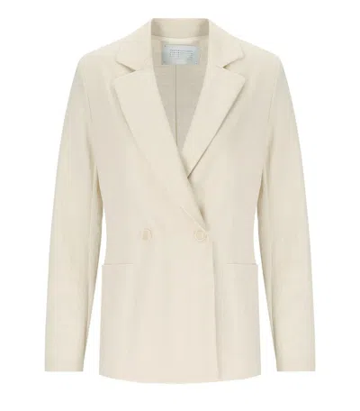Harris Wharf London Ivory Double-breasted Blazer In Neutral