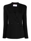 Harris Wharf London Women D.b. Blazer With Shoulder Pads Superfine Merino In Black