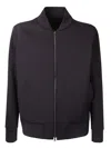 Harris Wharf London Two-pocket Zip-up Bomber Jacket In Black