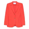 Harris Wharf London Crinkled Shoulder-pads Blazer In Red