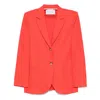 Harris Wharf London Crinkled Shoulder-pads Blazer In Red