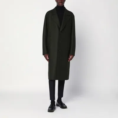 Harris Wharf London Khaki Single-breasted Wool Coat In Green