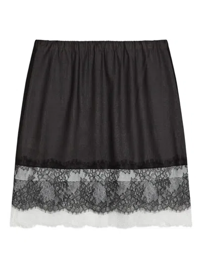 Harris Wharf London Lace-trimmed Slip Skirt