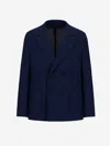 Harris Wharf London Double Breasted Blazer In Navy Blue