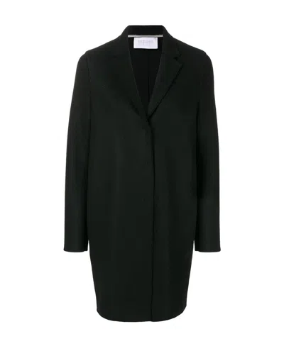Harris Wharf London Lapel Coat In Black