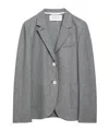 Harris Wharf London Light Grey Single-breasted Cotton Jacket In Gray