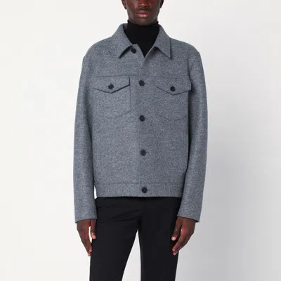 HARRIS WHARF LONDON LIGHT GREY WOOL JACKET