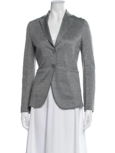 Pre-owned Harris Wharf London Linen Blazer In Gray