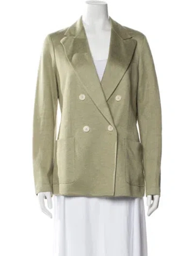 Pre-owned Harris Wharf London Linen Blazer In Green