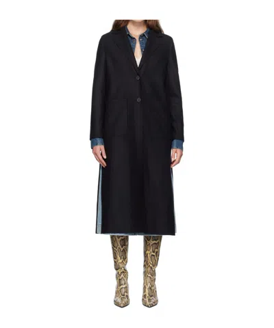 Harris Wharf London Long Boxy Coat In Black