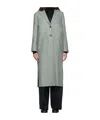 Harris Wharf London Green Long Boxy Coat In Gray