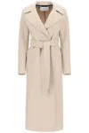 Harris Wharf London Long Coat In Pressed Wool In Neutrals