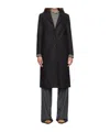 Harris Wharf London Long Coat With Flat Collar In Black