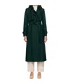 Harris Wharf London Long Coat With Lapel In Green
