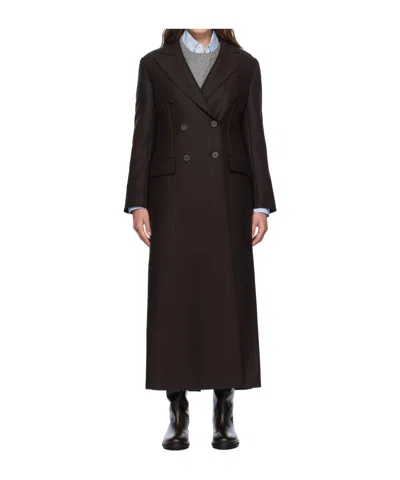 Harris Wharf London Long Double-breasted Coat In Black