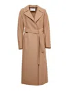Harris Wharf London Long Maxi Coat In Beige