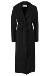 Harris Wharf London Long Coat In Pressed Wool In Black