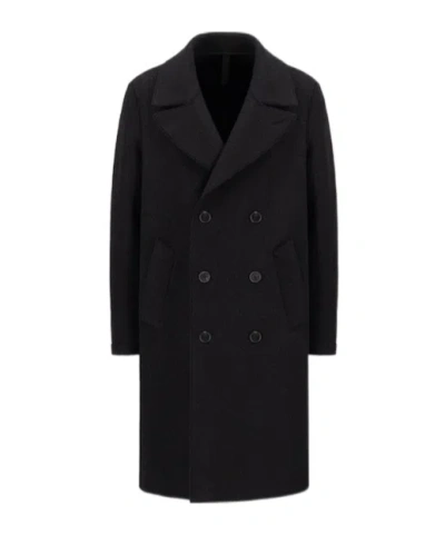 Harris Wharf London Long Peacoat Boiled Wool In Black