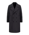 Harris Wharf London Anthracite Grey Double-breasted Wool Coat In Black