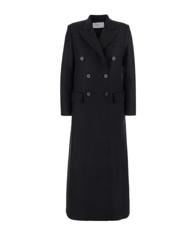 Harris Wharf London Long Sleeve Coat In Black
