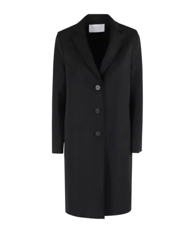 Harris Wharf London Virgin Wool Single-breasted Coat In Black