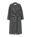 Harris Wharf London Gray Virgin Wool Coat With Belt At The Waist In Gray