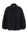 Harris Wharf London Black Jacket With Wide Collar And Balloon Sleeves In Wool Woman In Black