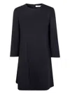 Harris Wharf London Long-sleeve Wool Mini Dress In Black