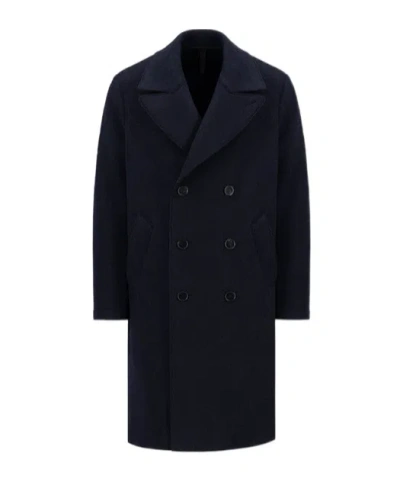 Harris Wharf London Long Peacoat Boiled Wool In Blue