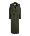 Harris Wharf London Dark Green Wool Coat With Belt In Black