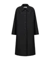 Harris Wharf London Wool Coat With Raglan Sleeves And Pockets In Black