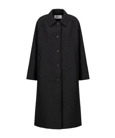 Harris Wharf London Long-sleeved Coat In Black