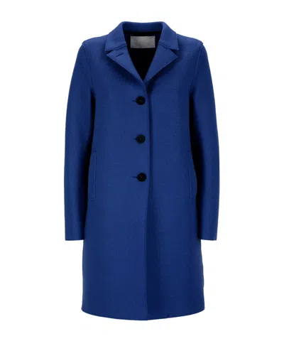 Harris Wharf London Button-fastening Wool Coat In Blue