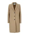 Harris Wharf London Button-fastening Wool Coat In Brown