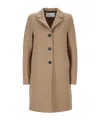 Harris Wharf London Button-fastening Wool Coat In Brown