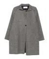 Harris Wharf London Raglan-sleeve Textured Coat In Gray