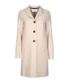 Harris Wharf London Women Button Up Boxy Coat Pressed Wool In Multi