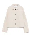 Harris Wharf London Button-front Cropped Jacket In White