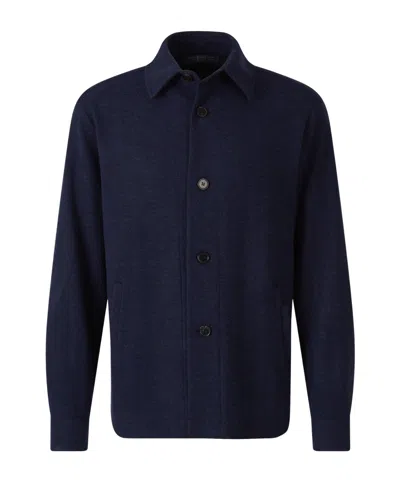 Harris Wharf London Long-sleeved Shirt Jacket In Black