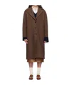 Harris Wharf London Long-sleeved Single-breasted Coat In Brown