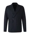 Harris Wharf London Double-breasted Wool Blazer In Black